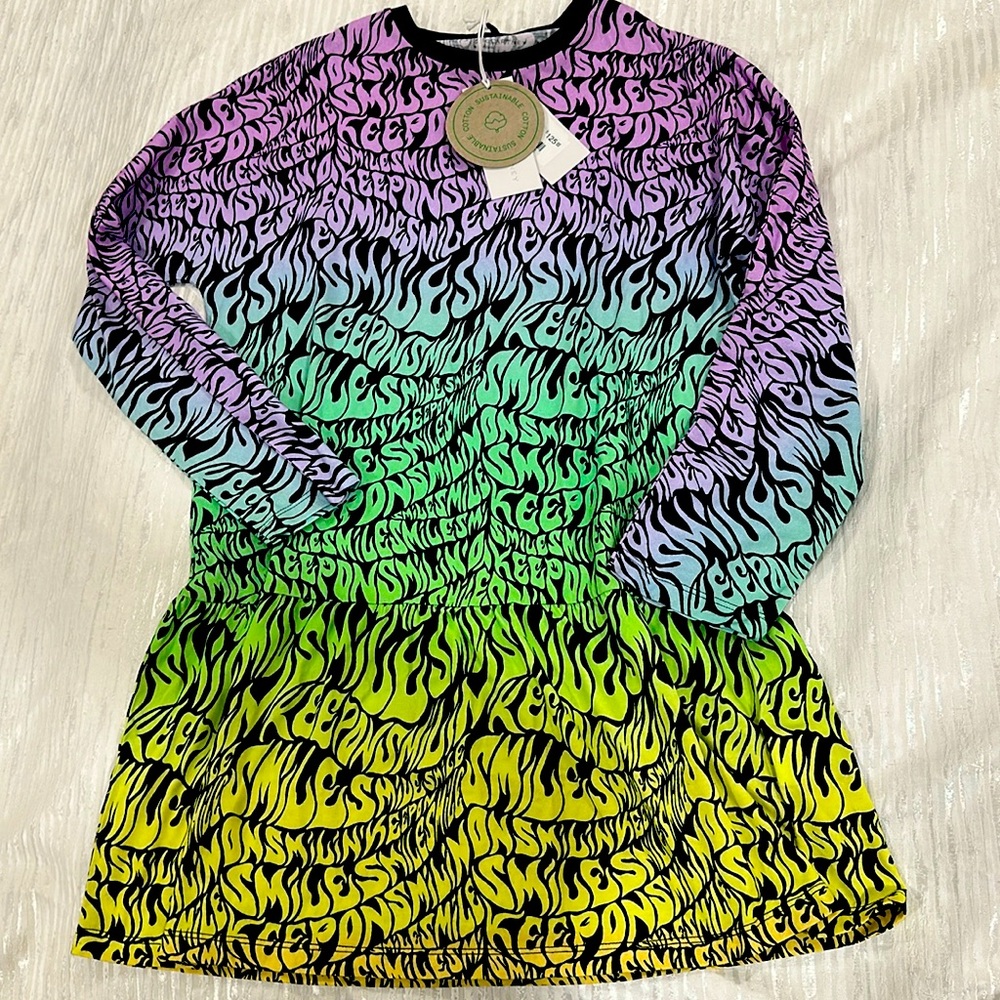 NWT Stella McCartney Keep On Smiling Girls dress size 12
